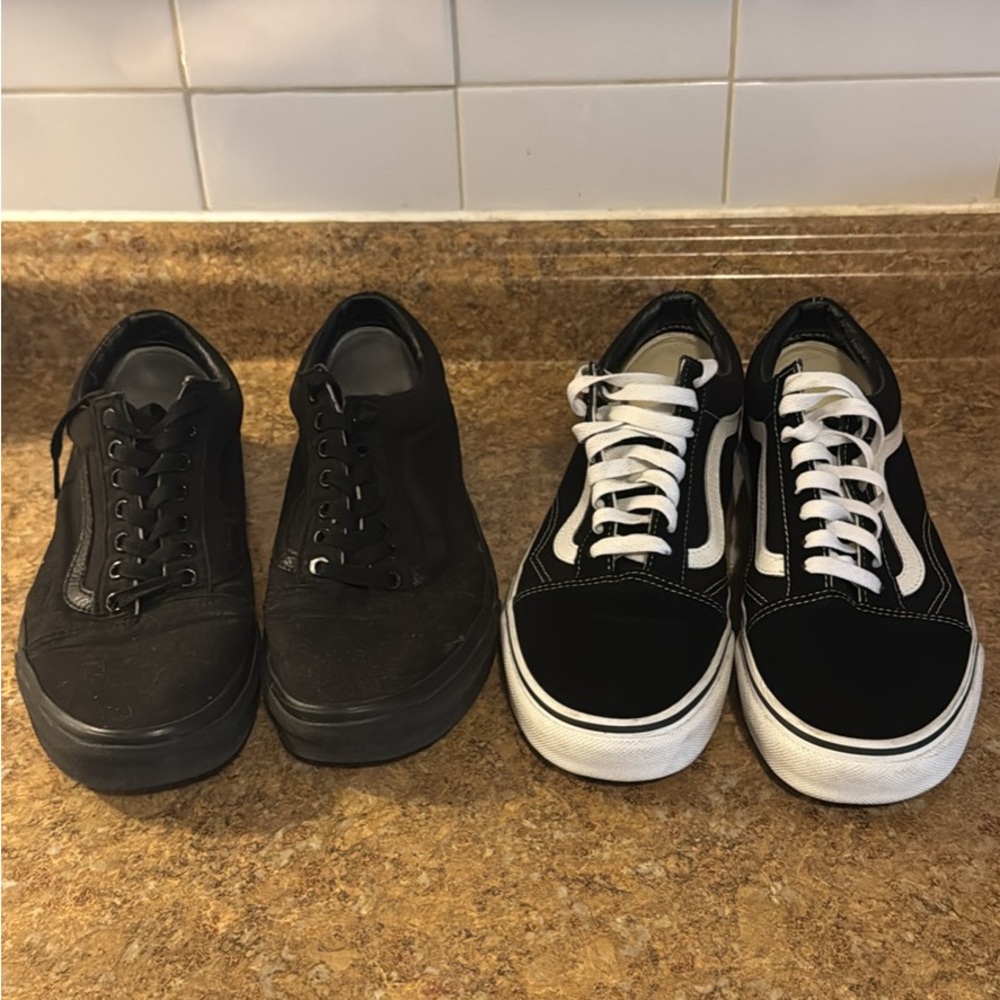 Vans Black and White Low-Top Sneakers